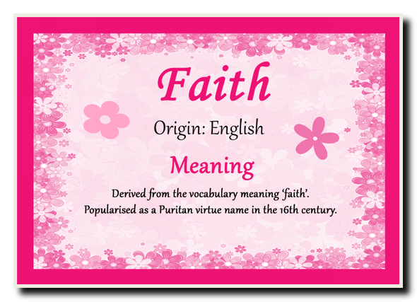 Faith Personalised Name Meaning Jumbo Magnet