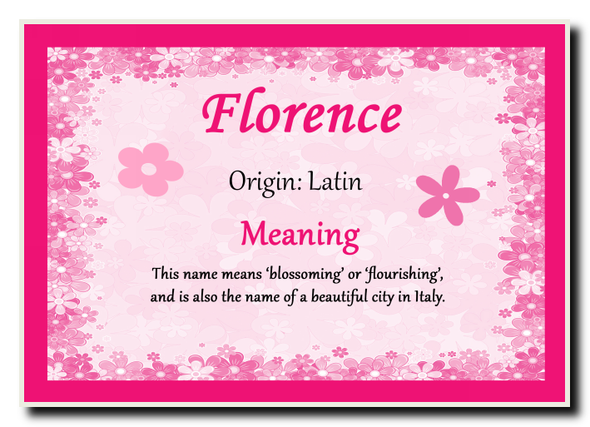 Florence Personalised Name Meaning Jumbo Magnet