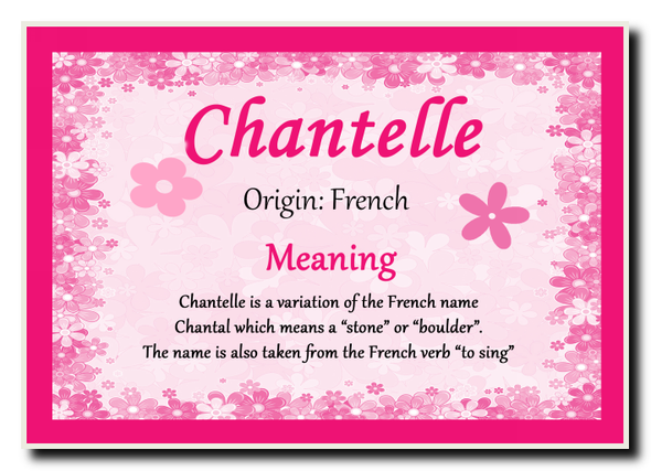 Chantelle Personalised Name Meaning Jumbo Magnet