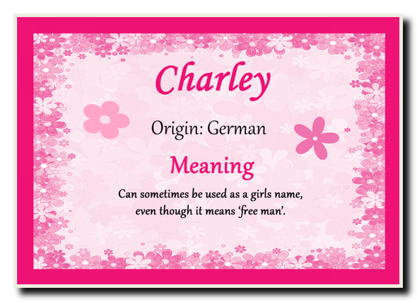 Charley Personalised Name Meaning Jumbo Magnet