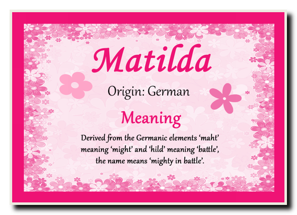 Matilda Personalised Name Meaning Jumbo Magnet