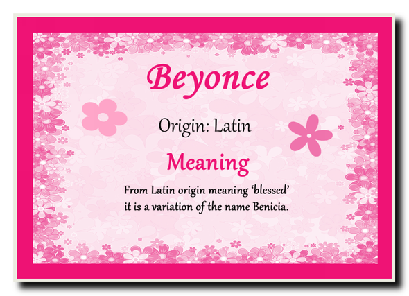 Beyonce Personalised Name Meaning Jumbo Magnet