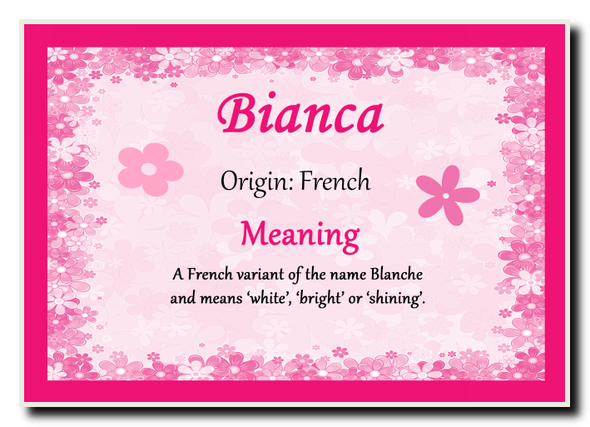 Bianca Personalised Name Meaning Jumbo Magnet