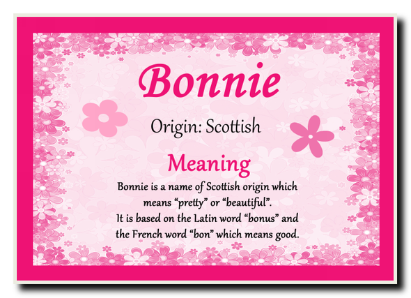 Bonnie Personalised Name Meaning Jumbo Magnet