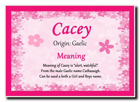 Cacey Personalised Name Meaning Jumbo Magnet