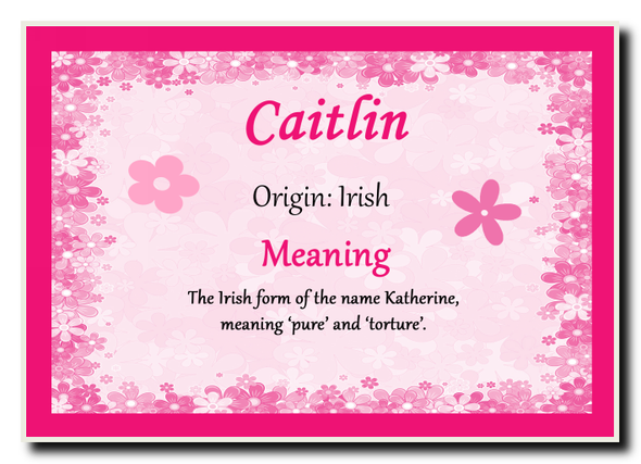 Caitlin Personalised Name Meaning Jumbo Magnet
