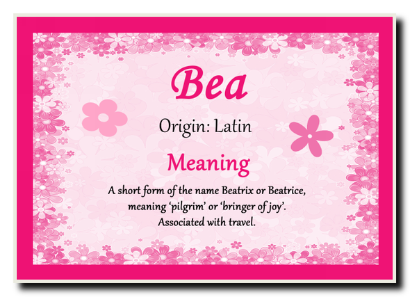 Bea Personalised Name Meaning Jumbo Magnet