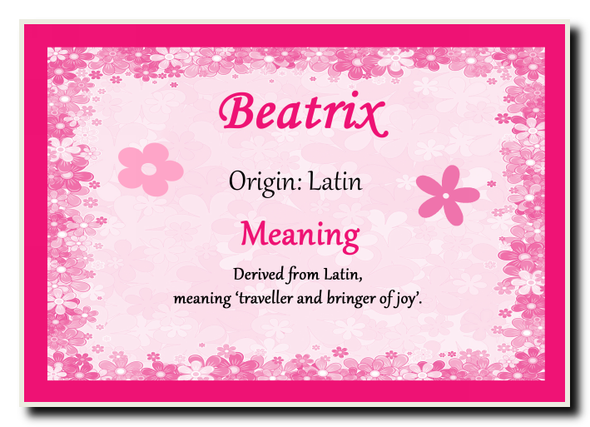 Beatrix Personalised Name Meaning Jumbo Magnet