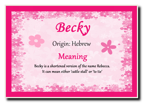 Becky Personalised Name Meaning Jumbo Magnet