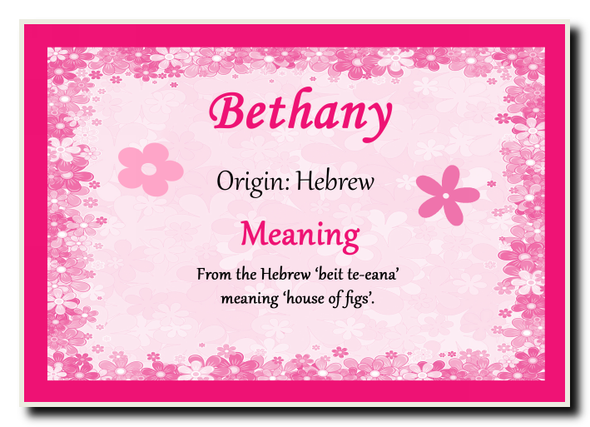 Bethany Personalised Name Meaning Jumbo Magnet