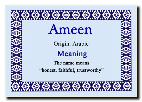 Ameen Personalised Name Meaning Jumbo Magnet