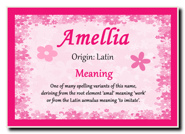 Amellia Personalised Name Meaning Jumbo Magnet