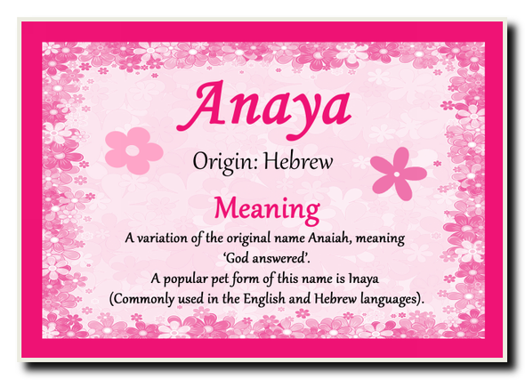 Anaya Personalised Name Meaning Jumbo Magnet