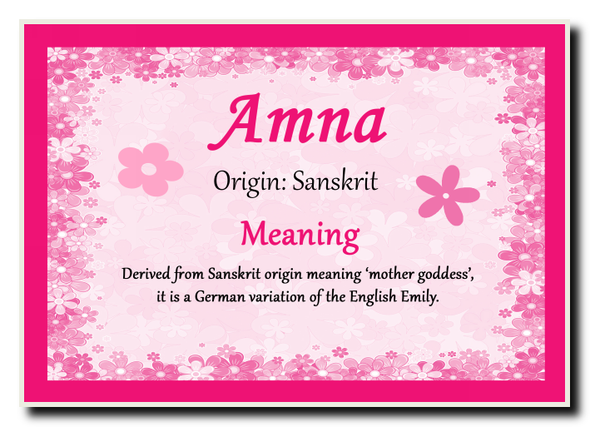 Amna Personalised Name Meaning Jumbo Magnet