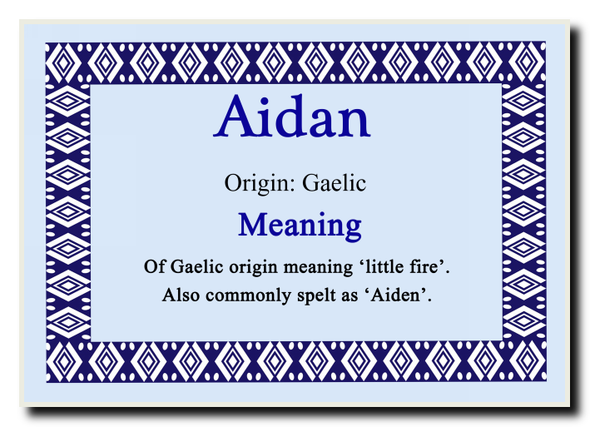 Aidan Personalised Name Meaning Jumbo Magnet