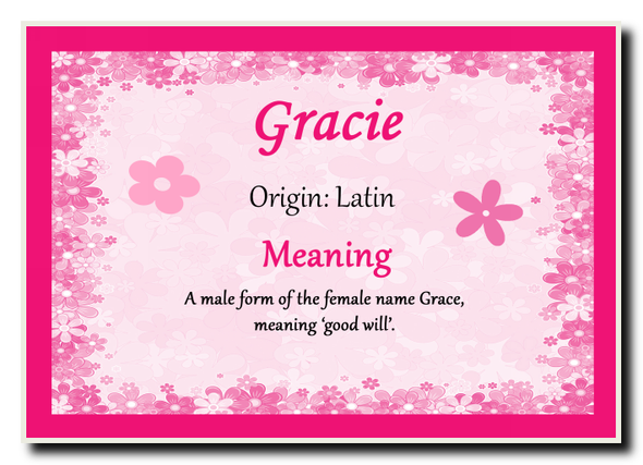 Gracie Personalised Name Meaning Jumbo Magnet