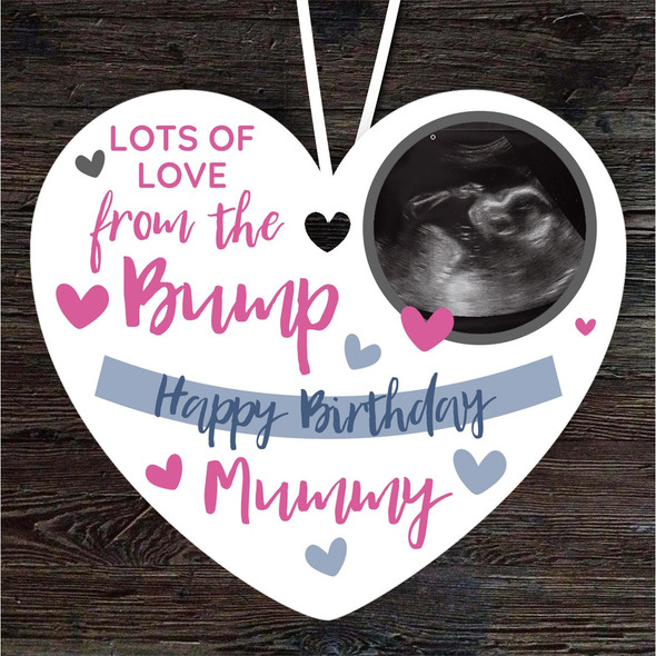 Love From The Bump Pregnant Birthday Gift Photo Heart Personalised Ornament