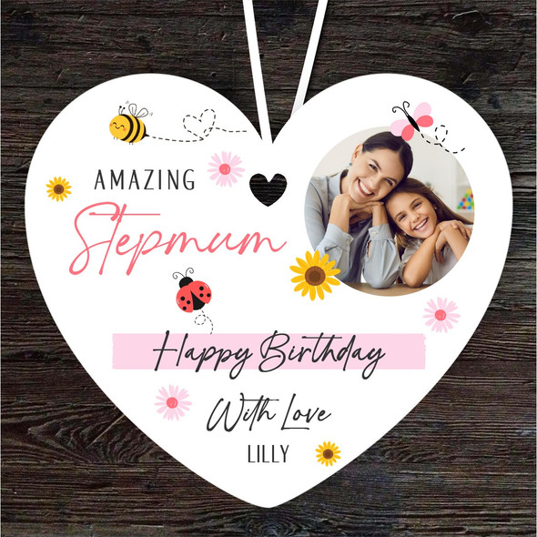 Stepmum Cute Insects Photo Frame Birthday Gift Heart Personalised Ornament