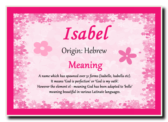 Isabel Personalised Name Meaning Jumbo Magnet