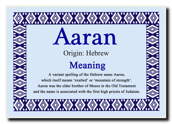Aaran Personalised Name Meaning Jumbo Magnet