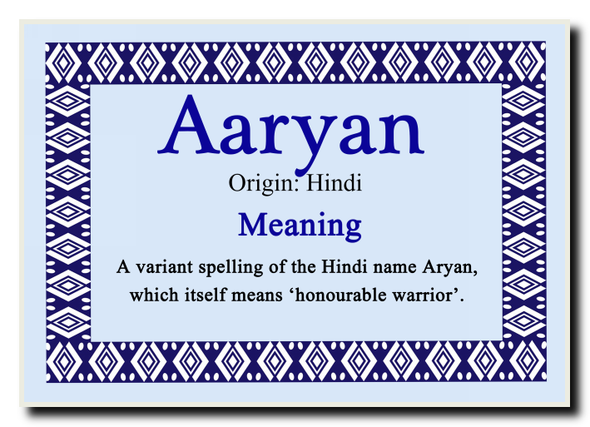 Aaryan Personalised Name Meaning Jumbo Magnet