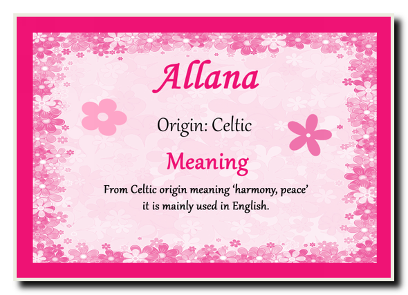 Allana Personalised Name Meaning Jumbo Magnet