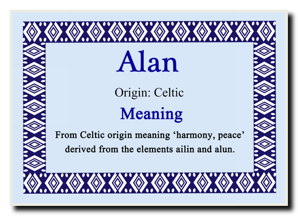 Alan Personalised Name Meaning Jumbo Magnet