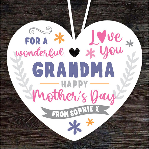 Grandma Happy Mother's Day Gift Love You Purple Heart Personalised Ornament