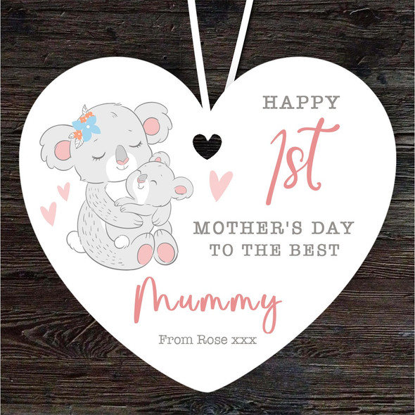 Koala Mum With Baby First Mother's Day  Heart Personalised Hanging Ornament