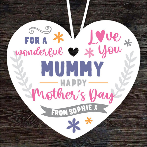 Mummy Happy Mother's Day Gift Love You Purple Heart Personalised Ornament