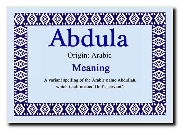 Abdula Personalised Name Meaning Jumbo Magnet