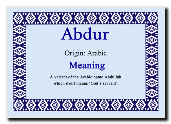 Abdur Personalised Name Meaning Jumbo Magnet