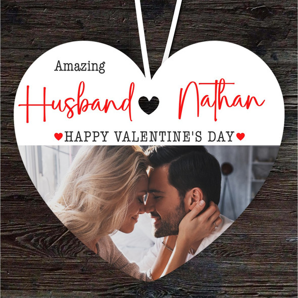 Husband Wife Photo Valentine's Day Gift Heart Personalised Hanging Ornament