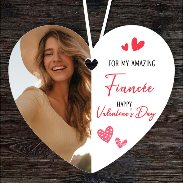 Amazing Fiancée Hearts Photo Valentine's Gift Heart Personalised Ornament