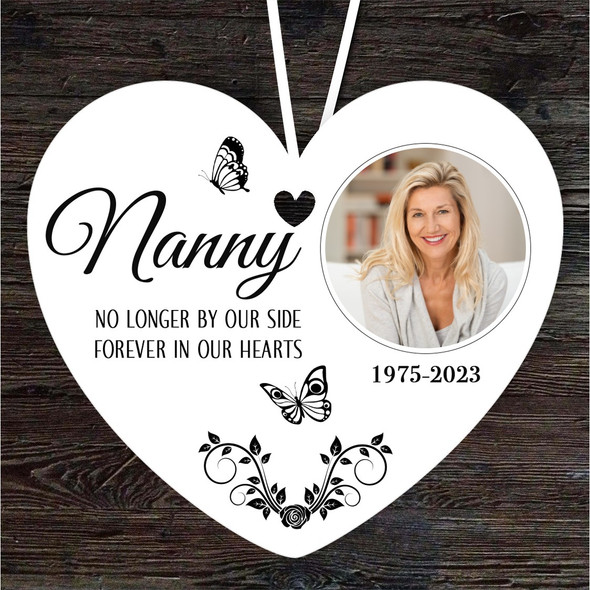 Nanny Memorial Keepsake Gift Circle Photo Heart Personalised Hanging Ornament