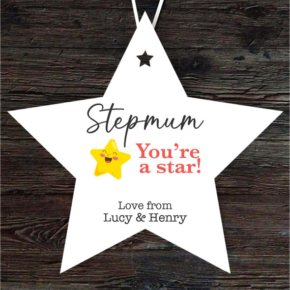 Gift For Stepmum Star Personalised Hanging Ornament