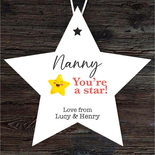 Gift For Nanny Star Personalised Hanging Ornament