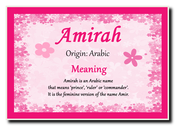 Amirah Personalised Name Meaning Jumbo Magnet
