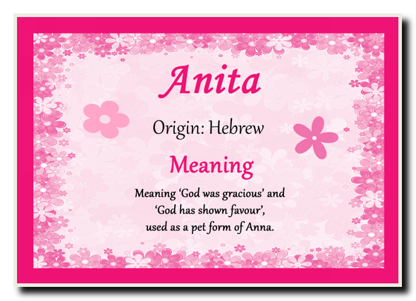 Anita Personalised Name Meaning Jumbo Magnet