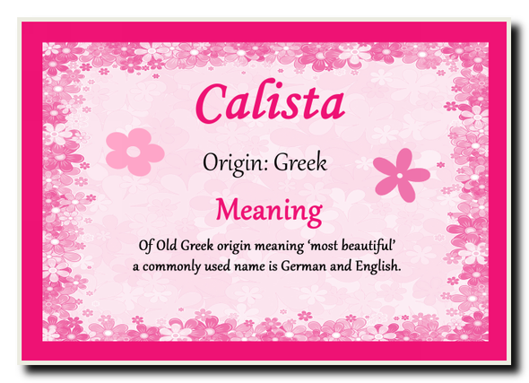 Calista Personalised Name Meaning Jumbo Magnet