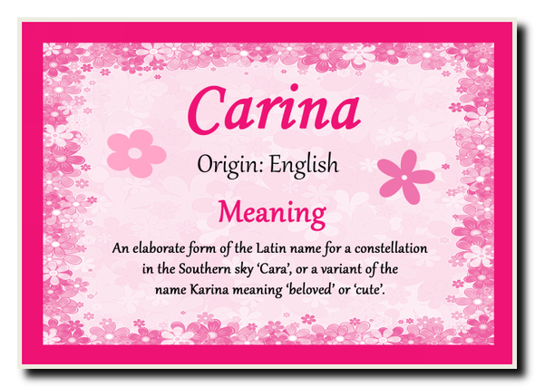 Carina Personalised Name Meaning Jumbo Magnet