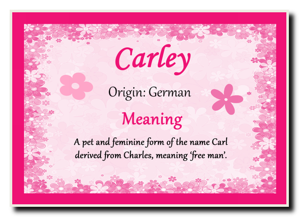 Carley Personalised Name Meaning Jumbo Magnet