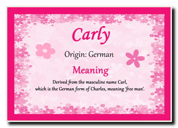 Carly Personalised Name Meaning Jumbo Magnet