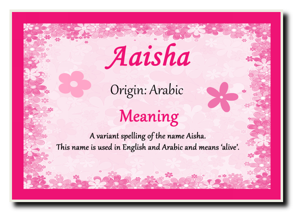 Aaisha Personalised Name Meaning Jumbo Magnet