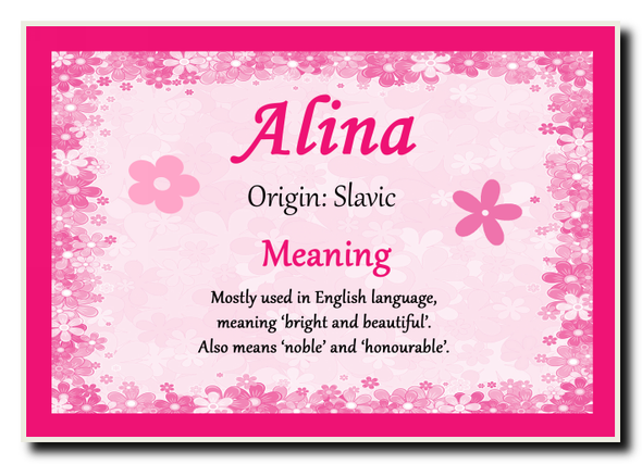 Alina Personalised Name Meaning Jumbo Magnet