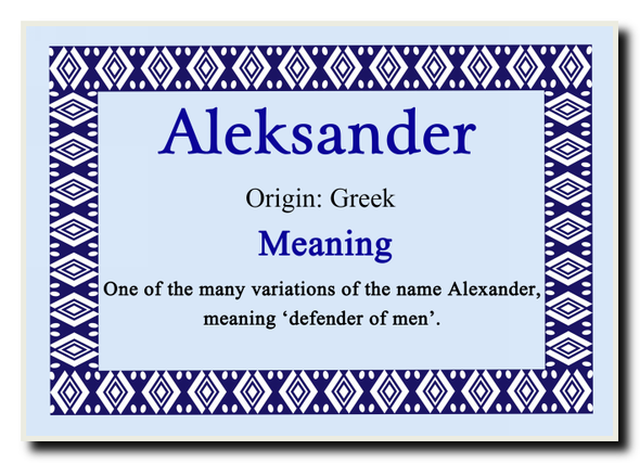 Aleksander Personalised Name Meaning Jumbo Magnet