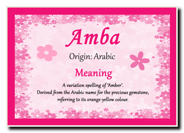 Amba Personalised Name Meaning Jumbo Magnet