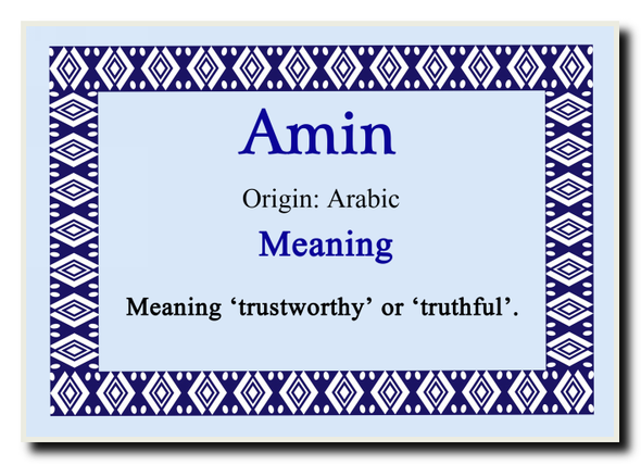 Amin Personalised Name Meaning Jumbo Magnet