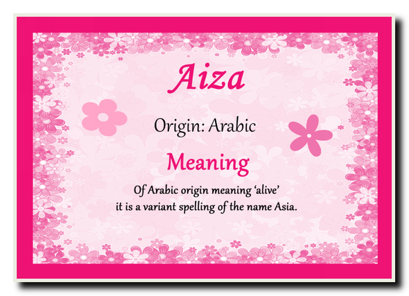 Aiza Personalised Name Meaning Jumbo Magnet