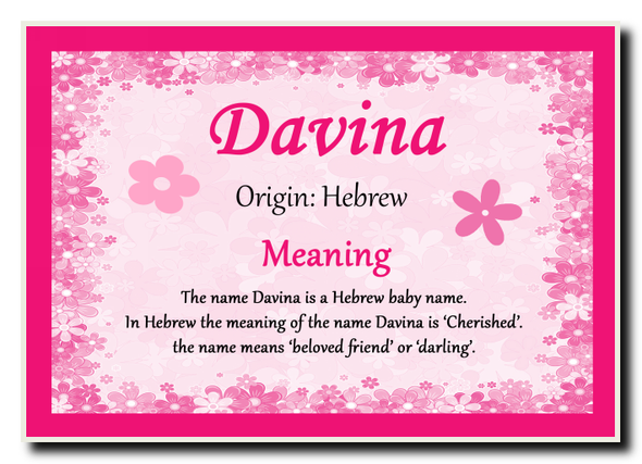 Davina Personalised Name Meaning Jumbo Magnet